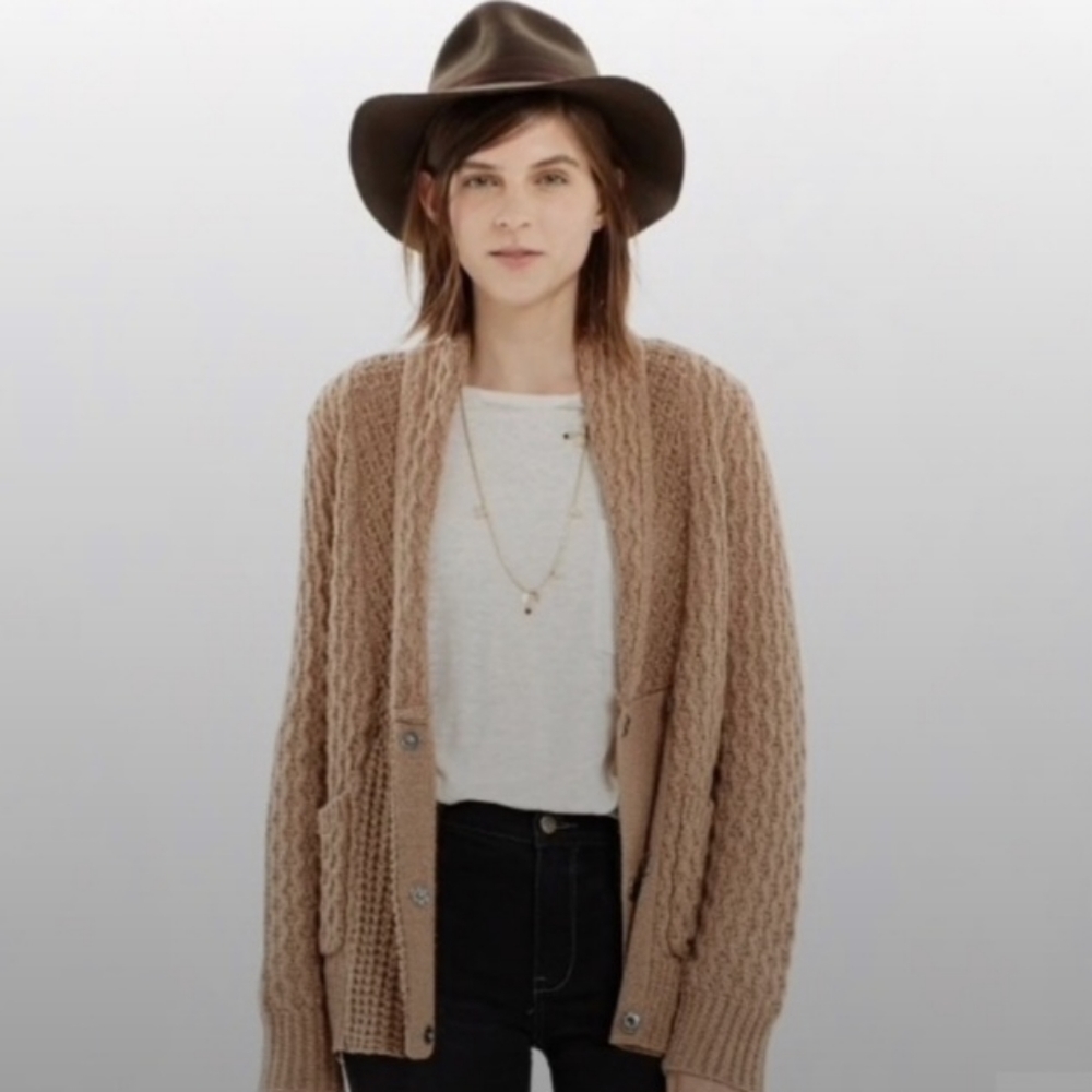 caramel shawl cardigan